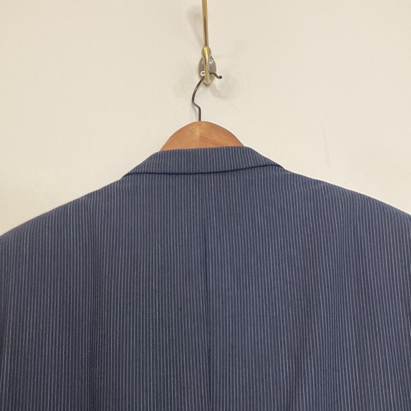 Coppley Suit Mens 44T 38 x 31 Navy Blue Pinstripe Wool 2 Piece Blazer Pants - Picture 5 of 16